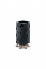 СТАКАН ЗУБНЫХ ЩЕТОК, ЧЕРНЫЙ ХРУСТАЛЬ, БРОНЗА СЕРЕБРО (BLACK CRYSTAL COUNTERTOP TUMBLER RANDA CUTTING W/SILVER-PLATED BRONZE)